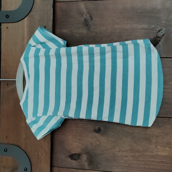 Sweet and Soft, 4T sequenced blue and white striped short sleeve shirt - Picture 2 of 5